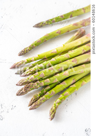 Fresh asparagus on the plate 60148616