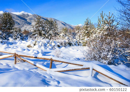 Winter snow rural mountain landscape, Bansko Winter snow rural mountain landscape, Bansko 60150122