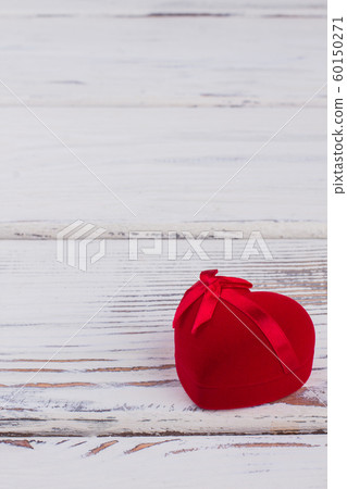 Red jewelry gift box with copy space. 60150271