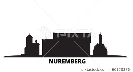 Germany, Nuremberg city skyline isolated vector illustration. Germany, Nuremberg travel black cityscape 60150276