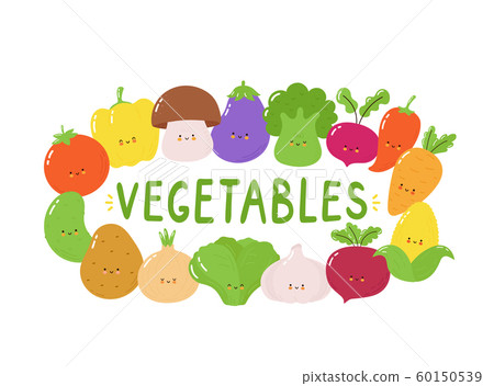 Cute happy vegetables character set Cute happy vegetables character set 60150539