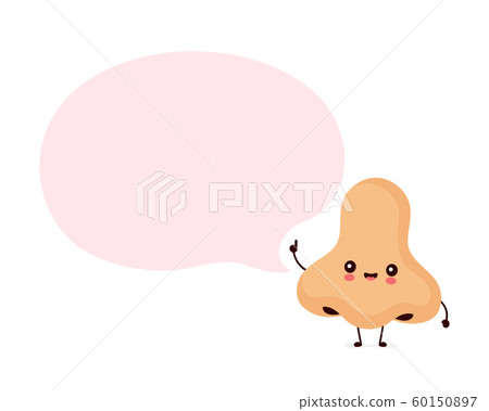Cute smiling happy human nose with speech bubble 60150897