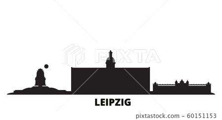 Germany, Leipzig city skyline isolated vector illustration. Germany, Leipzig travel black cityscape 60151153