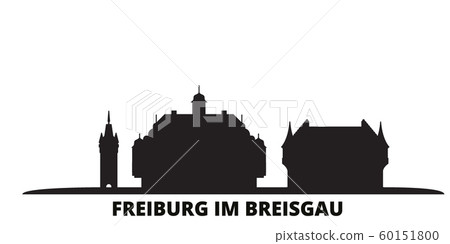 Germany, Freiburg Im Breisgau city skyline isolated vector illustration. Germany, Freiburg Im Breisgau travel black cityscape Germany, Freiburg Im Breisgau city skyline isolated vector illustration. Germany, Freiburg Im Breisgau travel black cityscape 60151800