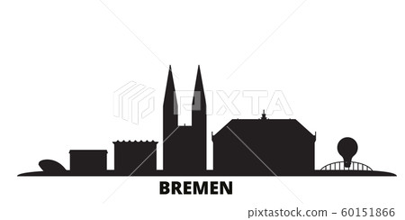 Germany, Bremen city skyline isolated vector illustration. Germany, Bremen travel black cityscape 60151866