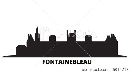 France, Fontainebleau city skyline isolated vector illustration. France, Fontainebleau travel black cityscape France, Fontainebleau city skyline isolated vector illustration. France, Fontainebleau travel black cityscape 60152123
