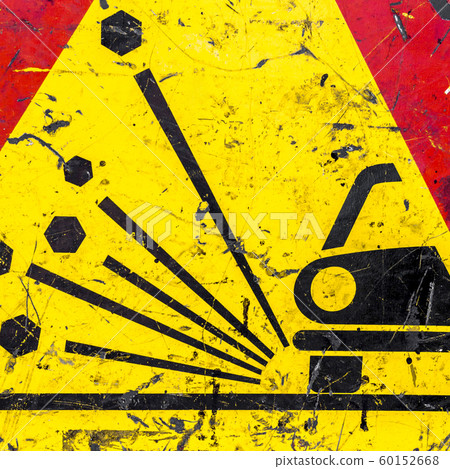 Signal of unstable material on road Signal of unstable material on road 60152668