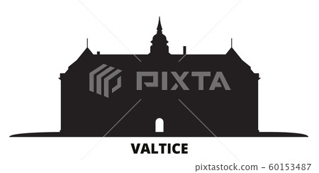 Czech Republic, Valtice city skyline isolated vector illustration. Czech Republic, Valtice travel black cityscape Czech Republic, Valtice city skyline isolated vector illustration. Czech Republic, Valtice travel black cityscape 60153487