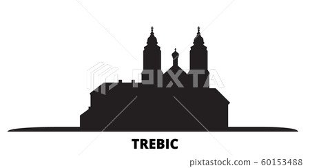 Czech Republic, Trebic city skyline isolated vector illustration. Czech Republic, Trebic travel black cityscape Czech Republic, Trebic city skyline isolated vector illustration. Czech Republic, Trebic travel black cityscape 60153488