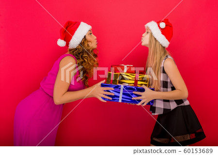 Merry Christmas and Happy Holidays. Cheerful mom 60153689