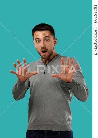 portrait of scared bearded man portrait of scared bearded man 60153782