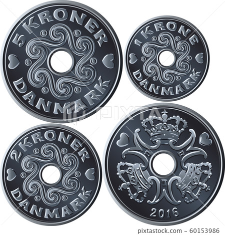 Vector set danish krone coins Vector set danish krone coins 60153986