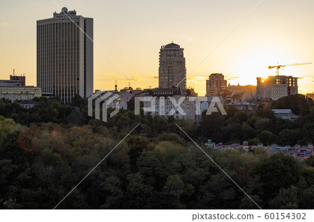 Kyiv city Urban Sunset Landscape view. Podil. September 2019 Kyiv city Urban Sunset Landscape view. Podil. September 2019 60154302