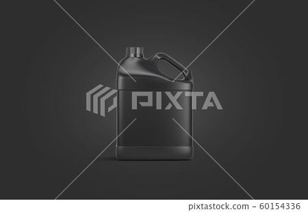 Blank black plastic jug mock up on darkness background 60154336