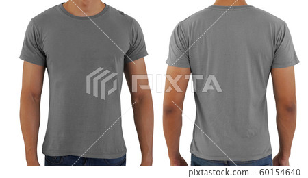 Grayblank copy space t-shirt on a man body Grayblank copy space t-shirt on a man body 60154640