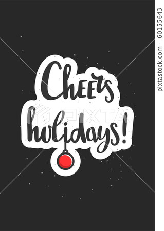 Christmas wishes lettering in doodle style jolly vector 60155643