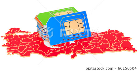 Sim cards on the Turkish map Sim cards on the Turkish map 60156504