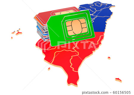 Sim cards on the Thai map 60156505