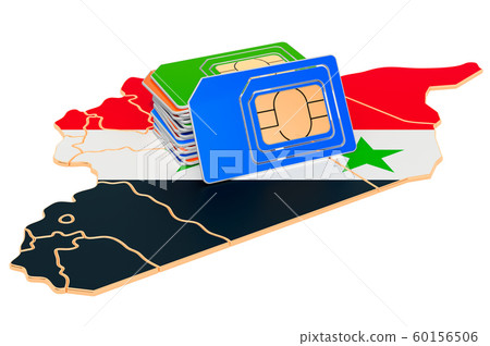 Sim cards on the Syrian map 60156506