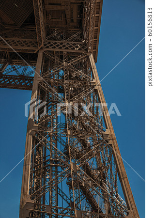 Iron structure of the Eiffel Tower in Paris 60156813