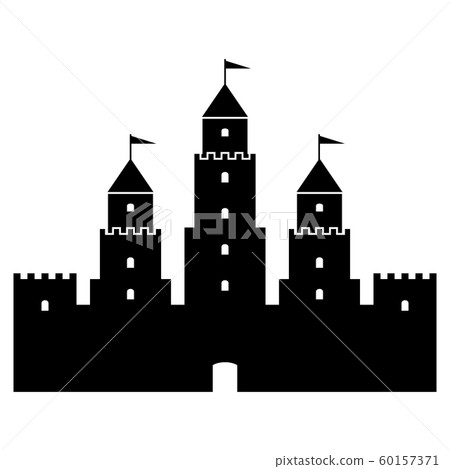 Castle icon on white. 60157371