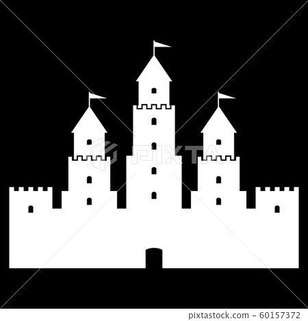 Castle icon on black. Castle icon on black. 60157372
