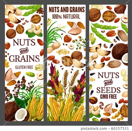 Superfood nuts and healthy GMO free cereal grains 60157531