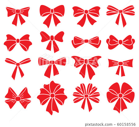 vector collection of red bows on white background vector collection of red bows on white background 60158556