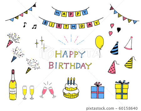 Happy birthday icon color triad Happy birthday icon color triad 60158640