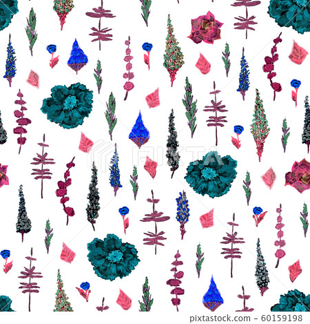 Seamless pattern with lilac, purple and violet 60159198