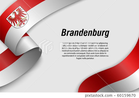 Waving ribbon or banner with flag State of Germany 60159670