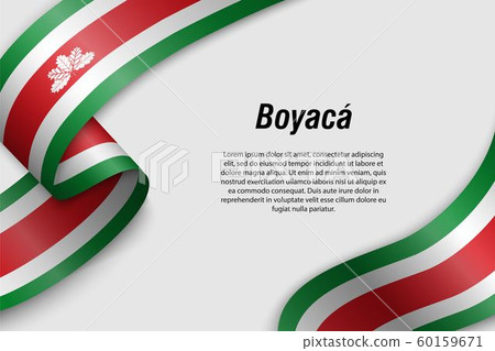 Waving ribbon or banner with flag Department of 60159671