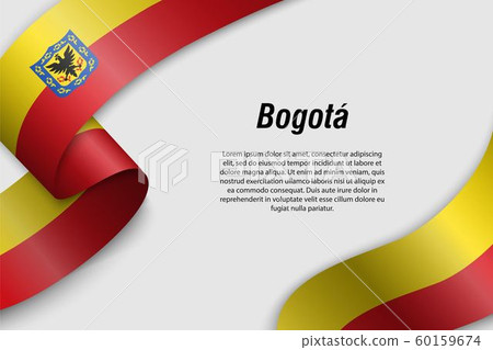 Waving ribbon or banner with flag Department of 60159674