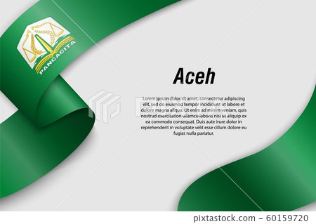 Waving ribbon or banner with flag Province of 60159720