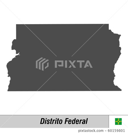 High quality map with flag state of Brazil 60159801