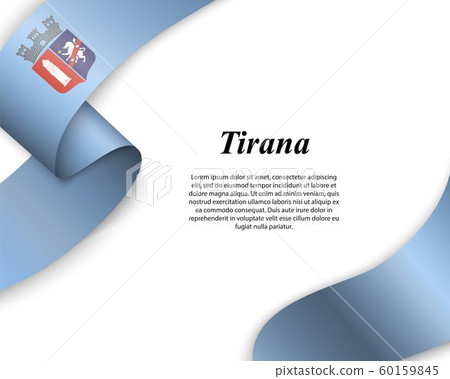 Waving ribbon with flag of City 60159845