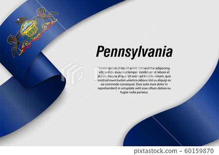 Waving ribbon or banner with flag - Stock Illustration [60159870] - PIXTA