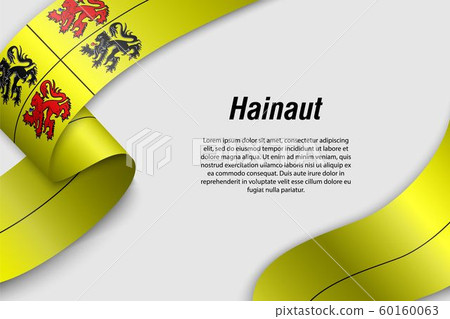 Waving ribbon or banner with flag Province of 60160063