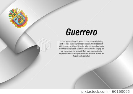 Waving ribbon or banner with flag State of Mexico 60160065