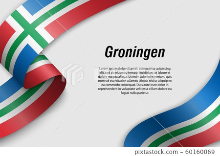 Waving ribbon or banner with flag Province of 60160069