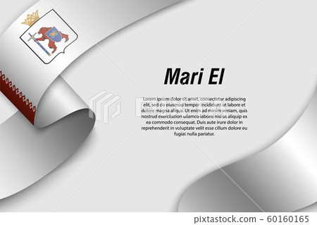 Waving ribbon or banner with flag Region of Russia 60160165