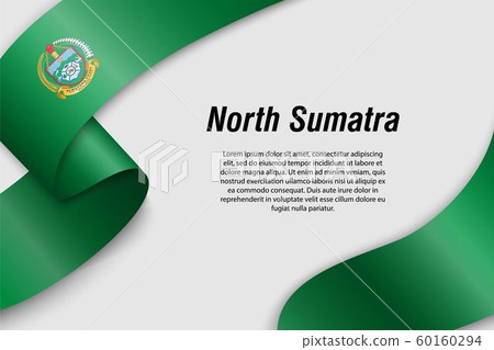 Waving ribbon or banner with flag Province of 60160294
