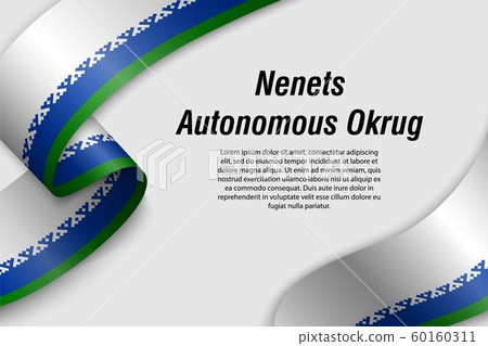 Waving ribbon or banner with flag Region of Russia 60160311