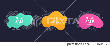 Set abstract triangle banner with bright effect isolated on dark blue background. Neon badge. Abstract geometric shape. Dynamic composition.Vector illustration 60160487