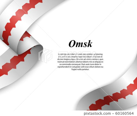 Waving ribbon with flag of City 60160564