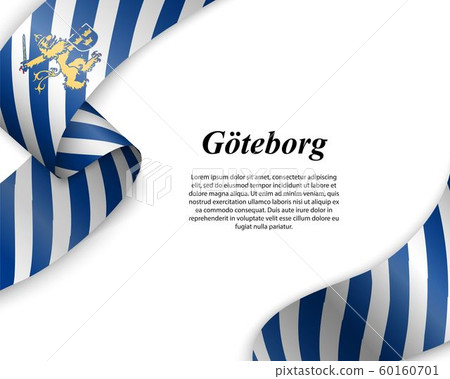 Waving ribbon with flag of City Waving ribbon with flag of City 60160701