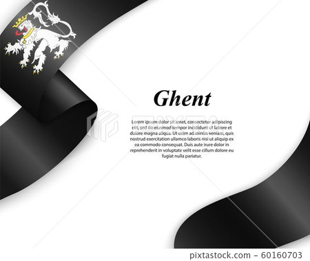 Waving ribbon with flag of City Waving ribbon with flag of City 60160703