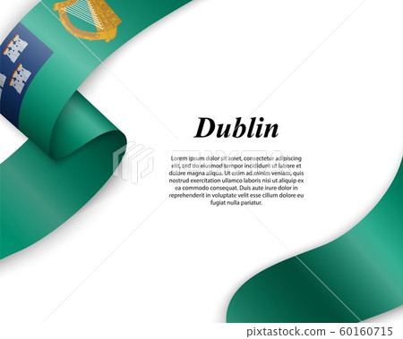 Waving ribbon with flag of City 60160715