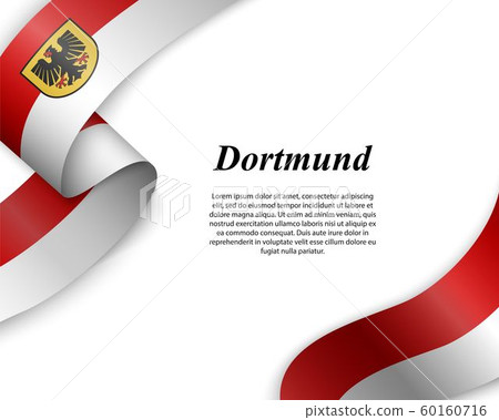 Waving ribbon with flag 60160716