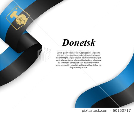 Waving ribbon with flag of City 60160717